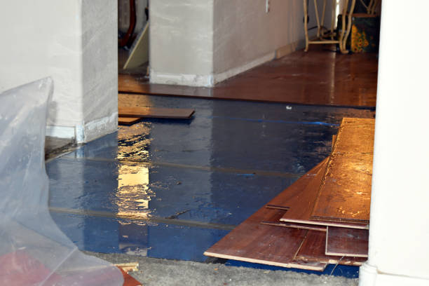 Professional Burst Pipe Cleanup technician working in Amherst, TX